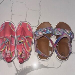 Two Pairs Girls Toddler Summer Shoes 7